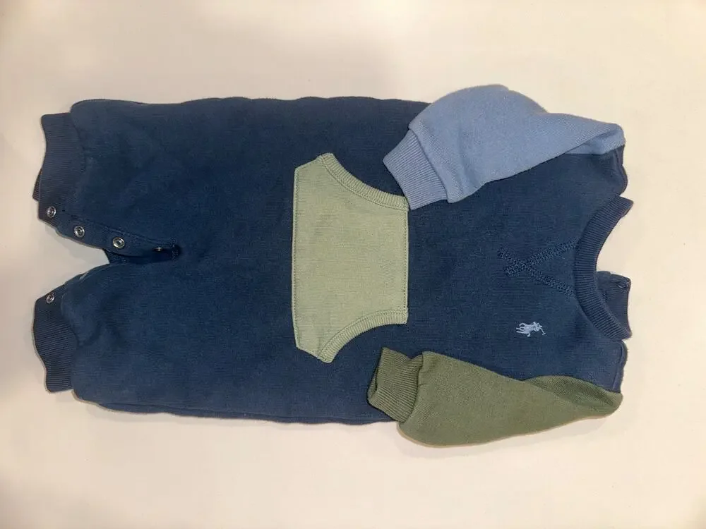 Ralph Lauren Polo Long Sleeve Jumpsuit In Blue And Green Baby Boy Girl Size 3M